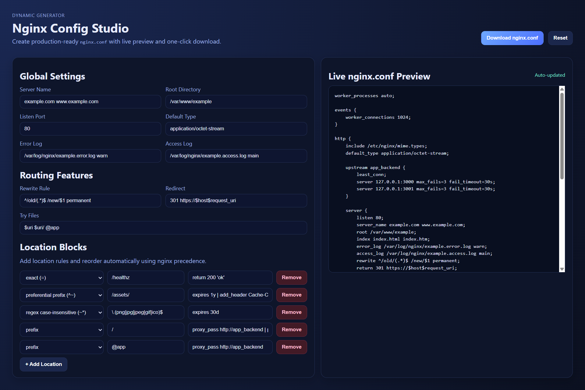 nginx.conf-generator